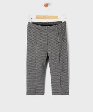 Pantalon en maille épaisse et extensible motif pied-de-poule bébé fille vue1 - GEMO(BEBE DEBT) - GEMO