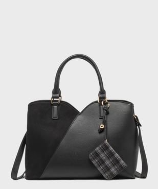 Sac à main bi-matière avec pampille pochette femme vue1 - GEMO (ACCESS) - GEMO