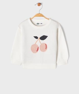 Pull en maille épaisse avec message bébé fille vue1 - GEMO(BEBE DEBT) - GEMO
