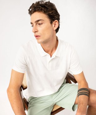 Polo manches courtes en maille texturée homme vue1 - GEMO (HOMME) - GEMO