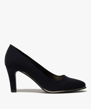 Escarpins femme en suédine unie et liseré métallisé vue1 - GEMO(URBAIN) - GEMO