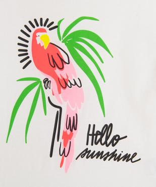 Tee-shirt manches courtes oversize avec motif fluo fille vue2 - GEMO (ENFANT) - GEMO