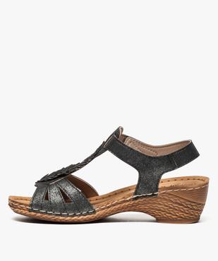 Sandales femme confort dessus pailleté à bride scratch vue3 - GEMO (CONFORT) - GEMO