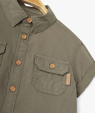 Chemise manches courtes en coton bébé garçon vue2 - GEMO(BEBE DEBT) - GEMO
