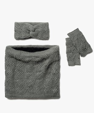 Ensemble femme 3 pièces : tour de cou + headband + mitaines à paillettes vue1 - GEMO (ACCESS) - GEMO