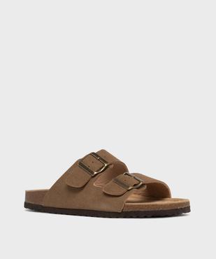 Mules à larges brides avec semelle intérieure cuir homme - Urban Steps vue2 - URBAN STEPS - GEMO