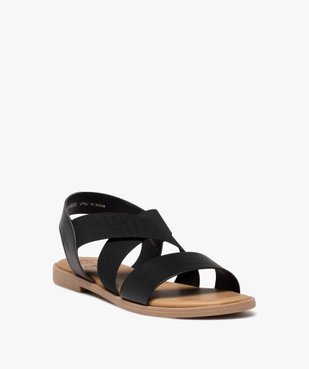 Sandales femme à talon plat et brides élastiques unies  vue2 - VALENTINA BALDA - GEMO