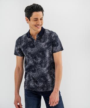 Polo manches courtes à motif feuillage homme vue1 - GEMO 4G HOMME - GEMO