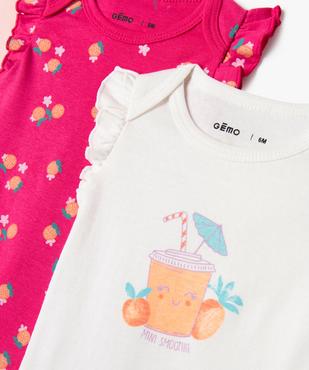 Bodies sans manches avec volants bébé fille (lot de 3) vue2 - GEMO 4G BEBE - GEMO