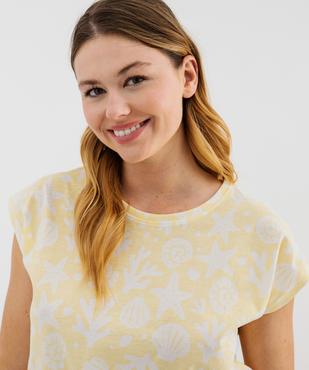 Ensemble pyjashort en coton à motifs marins femme vue4 - GEMO 4G FEMME - GEMO