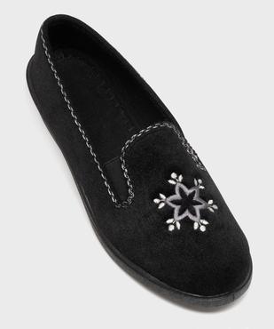 Chaussons enveloppants dessus velours motif fleur femme vue5 - G'FLEX GEMO FOR GOOD - GEMO