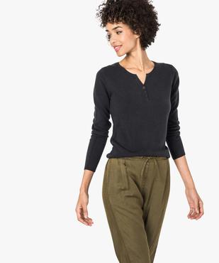 Pull femme en maille fine avec col fantaisie vue1 - GEMO (MAILLE) - GEMO