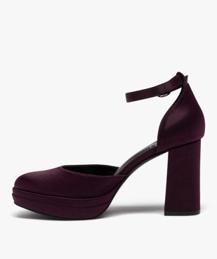 Escarpins femme à talon haut plateforme en satin  vue3 - FOLLOW ME - GEMO