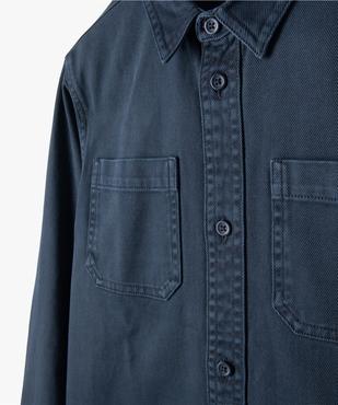 Chemise garçon à manches longues en twill épais au coloris unique vue3 - GEMO (JUNIOR) - GEMO