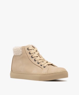 Baskets femme mid-cut unies avec col fourré et à zip vue2 - FOLLOW ME G4G - GEMO