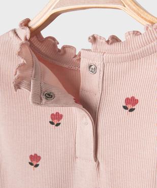 Tee-shirt manches longues à motif brodé et finitions froncées bébé fille vue3 - GEMO 4G BEBE - GEMO