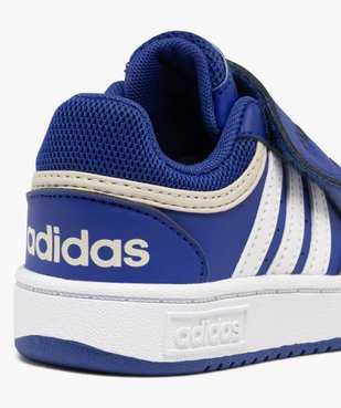 Baskets garçon low-cut à large scratch et à bandes latérales contrastantes Hoops lo- Adidas vue6 - ADIDAS - GEMO
