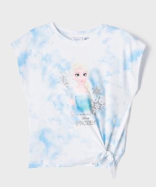 Tee-shirt manches courtes loose tie-and-dye imprimé fille - La Reine des Neiges vue1 - REINE DES NEIGE - GEMO