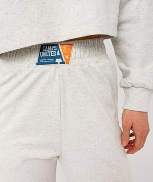Jogging en molleton fin chiné à taille élastiquée femme - Camps United vue2 - CAMPS - GEMO