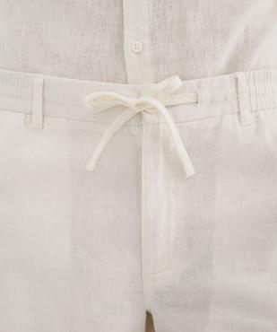 Bermuda en lin et coton coupe regular homme vue2 - GEMO 4G HOMME - GEMO