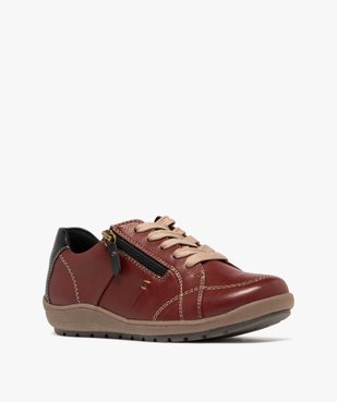 Derbies femme confort dessus uni à zip et à lacets - Softrelax vue8 - SOFTRELAX - GEMO