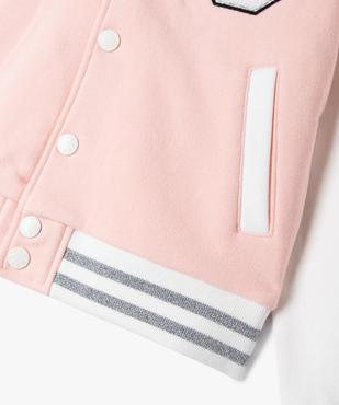 Blouson en molleton et fermeture pressionnée fille vue3 - GEMO (ENFANT) - GEMO