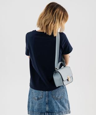 Tee-shirt manches courtes et col rond uni en coton résistant femme vue3 - GEMO(FEMME PAP) - GEMO