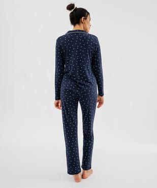Pyjama boutonné en viscose femme vue3 - GEMO 4G FEMME - GEMO