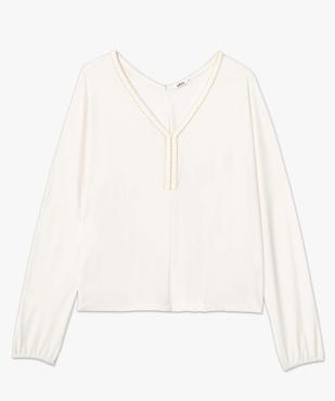 Tee-shirt femme à manches longues et encolure fantaisie vue4 - GEMO(FEMME PAP) - GEMO