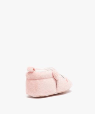 Chaussons de naissance bébé fille en velours uni en forme de chat vue4 - GEMO 4G BEBE - GEMO