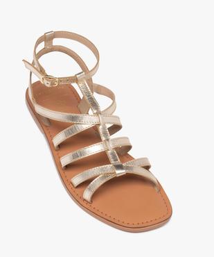 Sandales plates avec brides en cuir métallisé femme vue5 - FOLLOW ME - GEMO