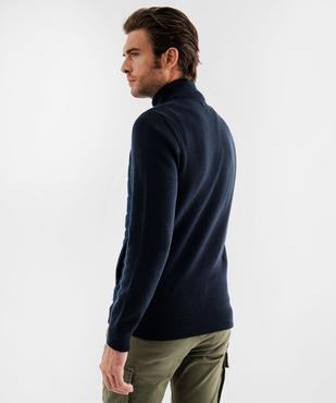 Gilet bimatière avec col montant et buste matelassé homme vue3 - GEMO (HOMME) - GEMO