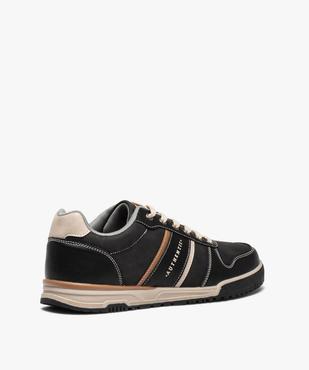 Baskets homme à surpiqûres contrastées fermeture lacets vue5 - GEMO (CASUAL) - GEMO