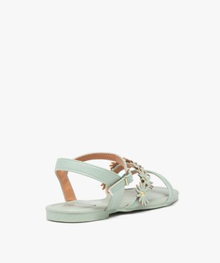 Sandales femme unies à talon plat et fleurs en relief vue4 - GEMO (CASUAL) - GEMO