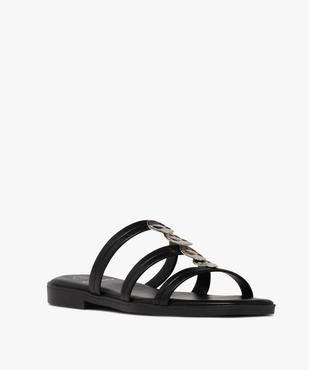 Mules femme à talon plat à brides et bijoux fantaisie vue3 - GEMO (CASUAL) - GEMO