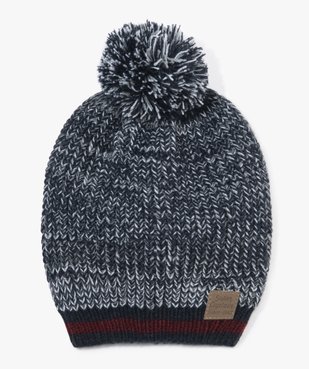Bonnet garçon en maille chinée avec pompon vue1 - GEMO (ENFANT) - GEMO