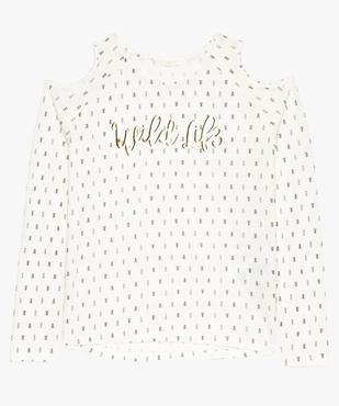 Pull fin fille à motifs avec épaules dénudées vue1 - GEMO (JUNIOR) - GEMO