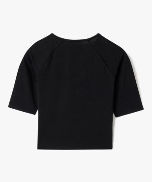 Tee-shirt court à manches courtes ouvert aux emmanchures fille vue3 - GEMO 4G FILLE - GEMO