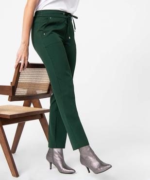 Pantalon femme en maille souple à plis vue5 - GEMO(FEMME PAP) - GEMO