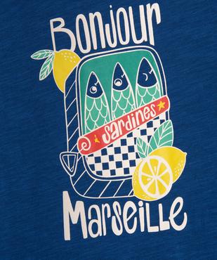 Tee-shirt manches courtes en jersey de coton flammé imprimé estival garçon vue2 - GEMO 4G GARCON - GEMO