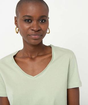 Tee-shirt à manches courtes avec col V roulotté femme vue2 - GEMO(FEMME PAP) - GEMO