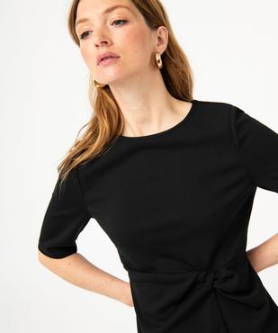 Robe à manches courtes avec effet noué femme vue2 - GEMO(FEMME PAP) - GEMO
