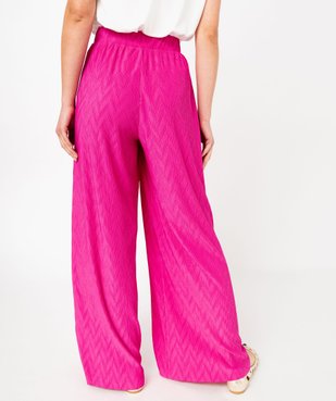 Pantalon large en maille stretch texturée femme vue3 - GEMO(FEMME PAP) - GEMO