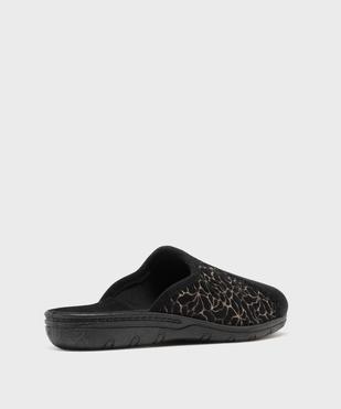 Chaussons mules à talon compensé en velours ras femme vue4 - G'FLEX GEMO FOR GOOD - GEMO