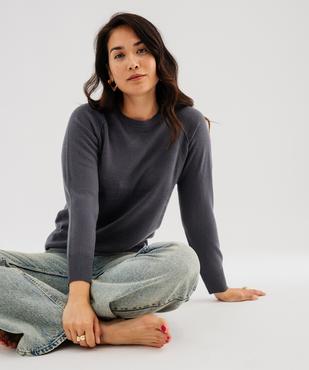 Pull col rond en maille fine femme vue1 - GEMO(FEMME PAP) - GEMO