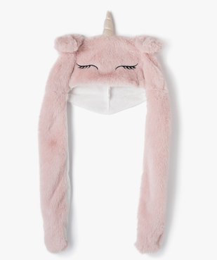 Bonnet peluche licorne avec oreilles animées fille vue1 - GEMO (ENFANT) - GEMO