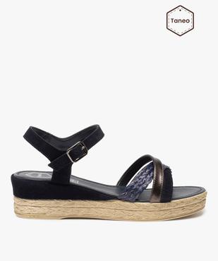 Sandales femme compensées à brides croisées - Tanéo vue1 - TANEO - GEMO