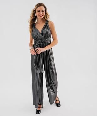 Combinaison pantalon multilook en maille fluide et brillante femme vue1 - GEMO(FEMME PAP) - GEMO