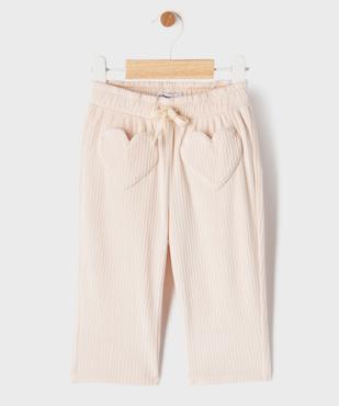 Pantalon droit en velours côtelé extensible bébé fille vue1 - GEMO(BEBE DEBT) - GEMO