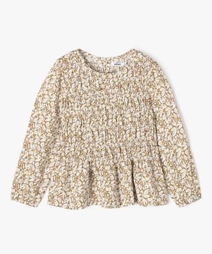Blouse manches longues fluide à larges smocks fille vue1 - GEMO 4G FILLE - GEMO